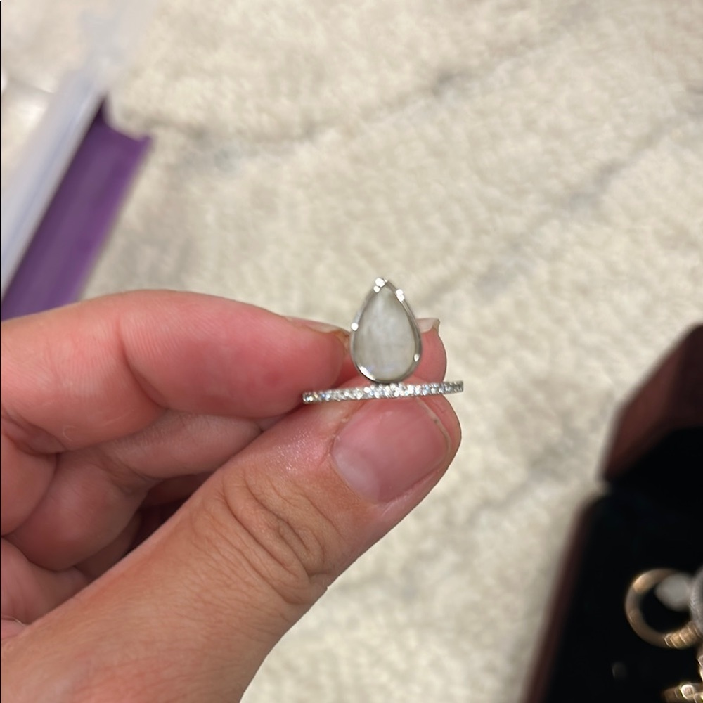 COPY - Melanie Auld moonstone teardrop ring
